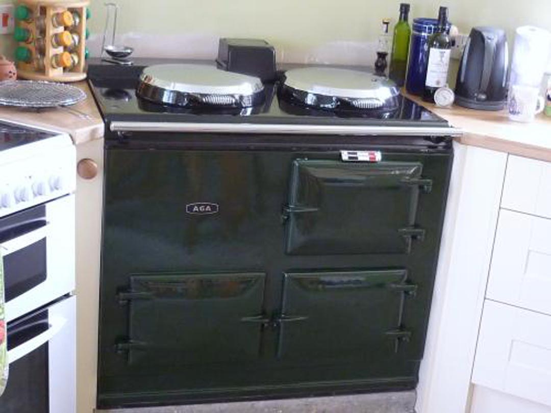 2 Oven Aga Cooker Re-Enamelled in British Racing Green <br>13 Amp Electric <br>Installed in Somerset
