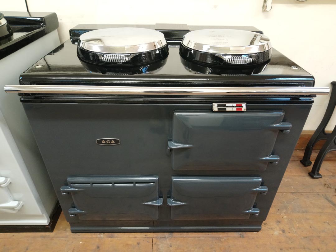 <p>2 Oven Pre 74 Aga Cooker with Plinth</p><p>Fully refurbished and enamelled in Graphite Grey</p><p>Electrickit Classic control system