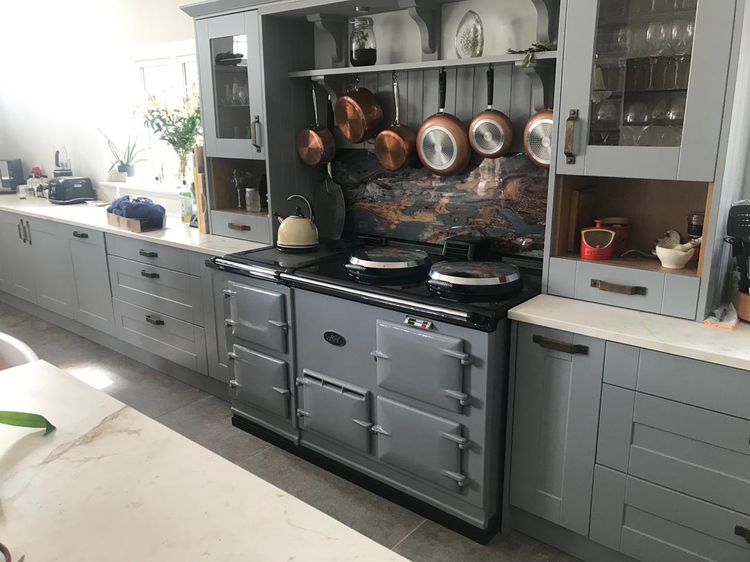 <p>4 Oven Electric Aga in Dove Grey</p><p>Installed near Christchurch