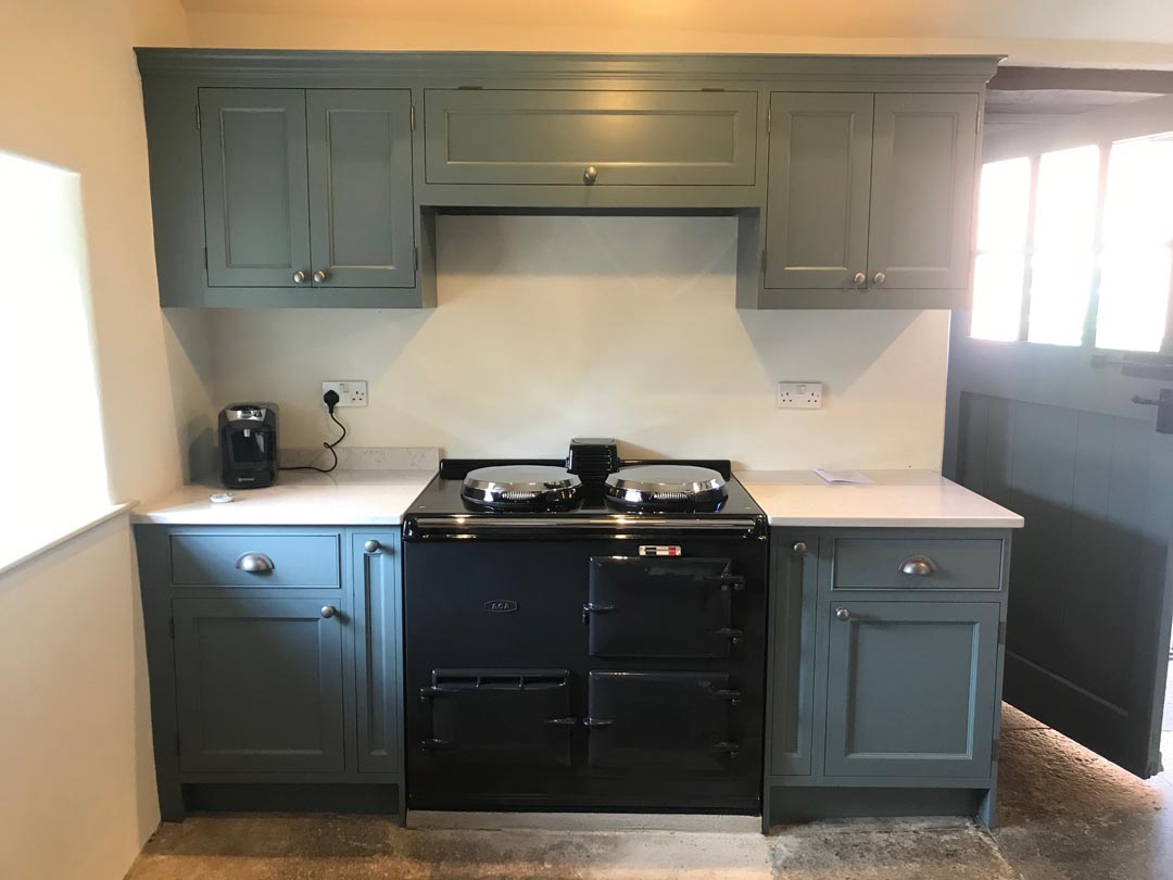 <p>2 Oven Post Electric Aga in Light Pewter.</p><p>Installed in Somerset.